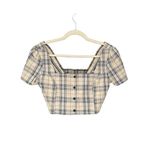 Urban Renewal 1652 Remnants Femme Plaid Cropped Top Size Small Photo 1