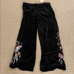 Johnny Was  Black Wide Leg Velvet Like  Pants Photo 2