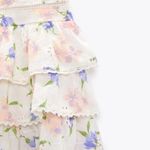 ZARA NWT Skirt Womens XL Floral Tiered Ruffles Eyelet Lace Boho Cottage Festival Photo 1