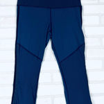 Lululemon Race With Grace Crop Luxtreme Size 8 Cadet Blue Retail $88 Photo 0