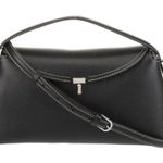 Authentic Toteme T Lock Purse Bag in Pebbled Leather Black Silver Photo 0