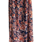 Xhilaration Xhileration Floral Maxi Boho Dress - Navy & Orange Floral. Tassel Ties & Slits Photo 0