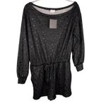 Le lis  Collection Romper Black Stars Large Pockets Off Shoulder New Photo 10