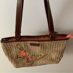 Sakroots  Straw Bag Handbag Purse Floral Print Butterfly Appliqué Peace Dangle Photo 6