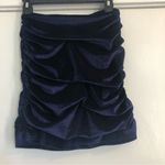 Lulus Lulu’s women’s small mini skirt velvet ruched dark navy deep purple bodycon Photo 3