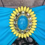 Victoria's Secret Victoria’s Secret swim suit bikini top large pendant size small blue and yellow Photo 1