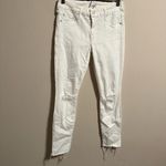 Mother Denim Jeans Looker Ankle Fray Little Miss Innocent White Photo 1