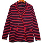 Talbots  Striped Large Petite Double-Breasted Jacket Nautical Preppy‎ Twee Posh Photo 0