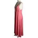 Vintage 70s Nylon Nightgown M Pink Pullover V Neck Spaghetti Straps Low Back Size M Photo 2