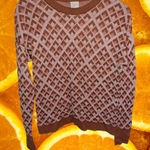 A New Day A New‎ Day Brown and Pink Diamond Design Sweater Size Medium Photo 0