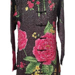 Womens Crinkle Chinese Oriental Tunic Top Dress Size‎ M Mandarin Collar floral Pink Size M Photo 0