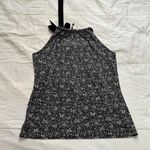Y2K bow print high neck halter top with bow Size medium Black Photo 3