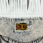 Vintage 80s Acid Wash Denim Fringe Vest & Skirt Set Western Deadstock Punk EUC Blue Size M Photo 8