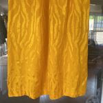 VNTG 100% SILK YELLOW ANIMAL PRINT MAXI SKRT SIDE BUTTON W/HOOK&EYE CLOSURE BOHO Size 8 Photo 7