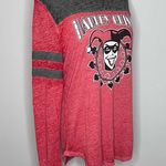BATMAN Harley Quinn Red Gray Graphic Long Sleeve Shirt Juniors Large Size undefined Photo 3