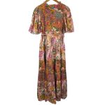 Banjanan Hilary Dress in Loki’s Garden Puffed Sleeve Midi Dress Size Medium Pink Photo 1