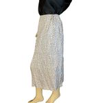 Vince  "STAR DOT DRAPE" ECRU & BLACK SILK BLEND DRAPED MIDI SKIRT (14) Photo 2