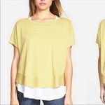 Eileen Fisher  100% Organic Linen Boxy Ballet Tee Women’s Size L Large Yellow Top Photo 1