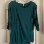 White House | Black Market WHBM Teal Scoop Neck Elbow Sleeve Blouse size XS Photo 0
