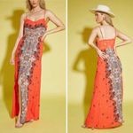 Free People  Morning Song Red Floral Paisley Printed Button Lace Maxi Dress XS Photo 11