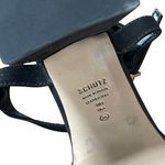 Schutz Nedy Black Suede Gold Stud Chunky Platform Heel Sandals Size 9 Photo 12