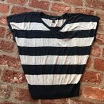 Lucky Brand Vintage 90s size L oversized navy blue and white striped top shirt Photo 0