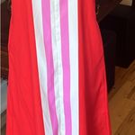 Silky Red Pink White Midi Slip Dress New Size XS Photo 3