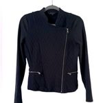 Banana Republic  Blue Asymmetrical Quilted Moto Jacket Photo 2