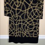 MICHAEL Michael Kors Women’s Chain Link Print Jersey Knit Black Gold Shift Dress Photo 2