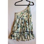 Free People All Mine One Shoulder Floral Print Linen Blend Ruffle Mini Dress M Photo 3