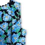Unique Vintage  Peplum Retro Black & Blue Floral Honeybun Sleeveless Blouse M Photo 7