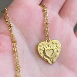 Handmade gold tone stainless steel celestial whimsical boho heart necklace🌟 Photo 4