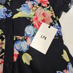 LPA  Button Up Midi Dress in Midnight Roses XS Photo 5