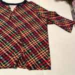kim rogers Womens Size 2X XXL Multicolored Plaid Cotton Top Shirt Blouse Coastal Photo 8