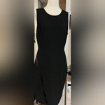 J.Crew Black Sheath Midi Dress Sleeveless Crew Neck Photo 1