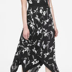 Banana Republic  Women's 12 Black‎ and White Floral Handkerchief Hem Dress Photo 0