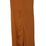 EDUN Women's Burnt Orange Rust Satin V Photo 0