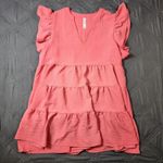 Zenana Womens Pink Sleeveless Ruffle Tiered Knee Length A Photo 1