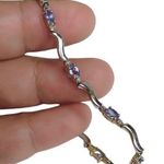 14K Two Tone Tanzanite Wave Link Bracelet Photo 0