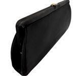 JR Florida Vintage Clutch Purse Women's Black Fabric Exterior‎ Gold Satin Chain Photo 3
