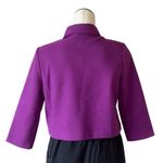 NWOT Carole Wren Purple 3/4 Sleeve Crop Tailored Jacket Coat Embellished Button Size M Photo 4