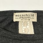 Moonchild Womens Tie Front Medium Shirt With Lace Gray Photo 7