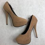 Tan Suede Feather Gemstone Pumps Brown Size 7 Photo 2