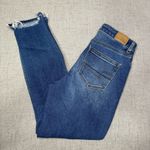 American Eagle High Rise Mom Jeans Distressed Stretch Blue Size 4 Photo 3