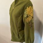 Bob Mackie  Womens Sz: M Fleece Jacket Wearable Art Abstract Embroidered Floral. Photo 3