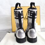 Fendi  Tie Dye Grey White Black Outlined Combat Boots Photo 6