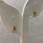 14K Gold Round Black Onyx Stud Earrings Classic Everyday Minimalist Modern Photo 3