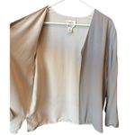 Talbots Pure Silk Reversable grey silver one button close top-jacket size large Photo 9