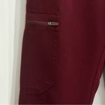 FIGS  Yola Skinny Scrub Pant Straight Leg Burgundy 11 Pocket Size XS Photo 5