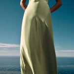 ZARA  Dress Lime Green Satin Effect Maxi Midi Wedding Party Date Coctail Photo 18